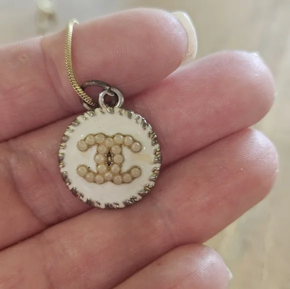 Repurposed CC Gold Pendant Necklace - Picture 2 of 13